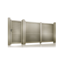 Set porti metalice ranforsate din aluminiu 900x1800mm, 3500x1800mm, prefabricate, BEJ NISIPIU, model Jaluzea 