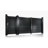 Set porti metalice din aluminiu 900x1800mm, 3000x1800mm, prefabricate, negru, model Jaluzea Suprem 